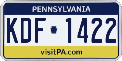 PA license plate KDF1422