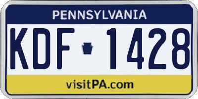 PA license plate KDF1428