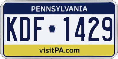 PA license plate KDF1429