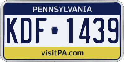 PA license plate KDF1439