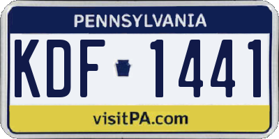 PA license plate KDF1441