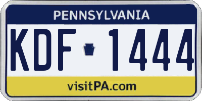 PA license plate KDF1444