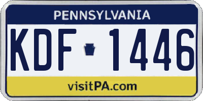 PA license plate KDF1446