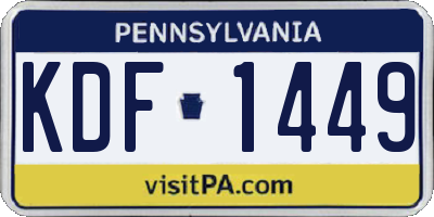 PA license plate KDF1449