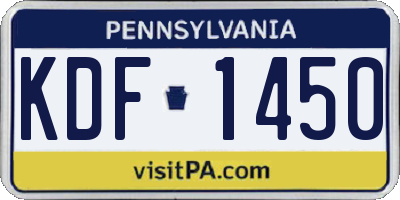PA license plate KDF1450