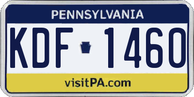 PA license plate KDF1460