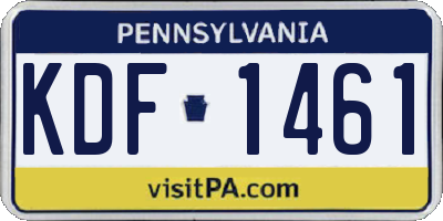 PA license plate KDF1461