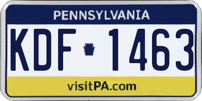 PA license plate KDF1463