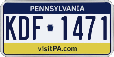 PA license plate KDF1471