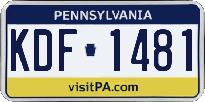 PA license plate KDF1481