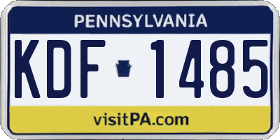 PA license plate KDF1485