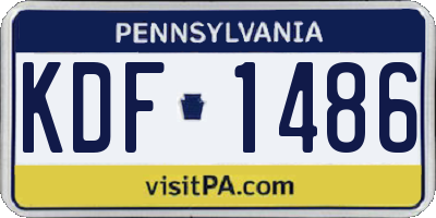PA license plate KDF1486
