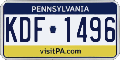 PA license plate KDF1496