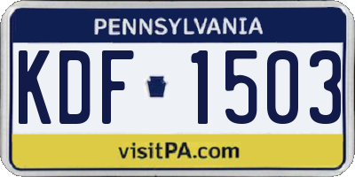 PA license plate KDF1503