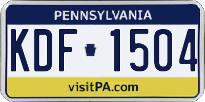 PA license plate KDF1504