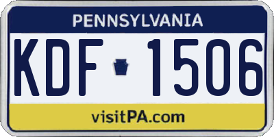 PA license plate KDF1506