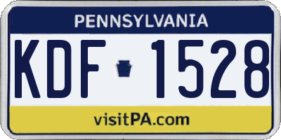 PA license plate KDF1528