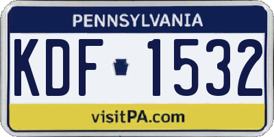 PA license plate KDF1532