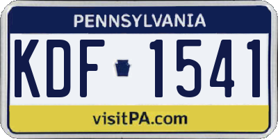 PA license plate KDF1541