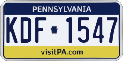 PA license plate KDF1547