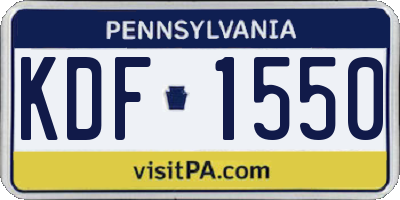 PA license plate KDF1550