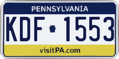 PA license plate KDF1553
