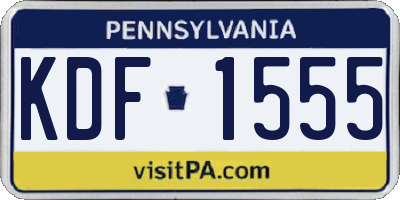 PA license plate KDF1555
