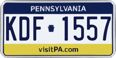 PA license plate KDF1557