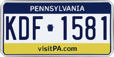 PA license plate KDF1581