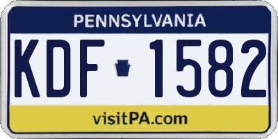 PA license plate KDF1582