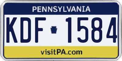 PA license plate KDF1584