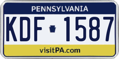 PA license plate KDF1587