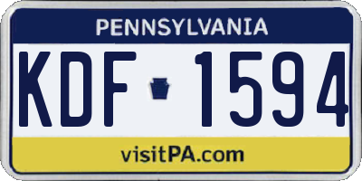 PA license plate KDF1594
