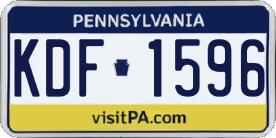 PA license plate KDF1596