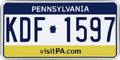 PA license plate KDF1597