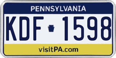 PA license plate KDF1598