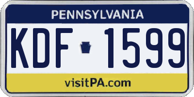 PA license plate KDF1599