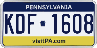 PA license plate KDF1608
