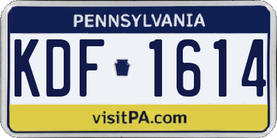 PA license plate KDF1614
