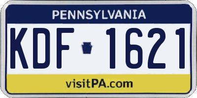 PA license plate KDF1621