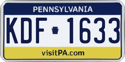 PA license plate KDF1633