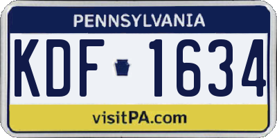 PA license plate KDF1634