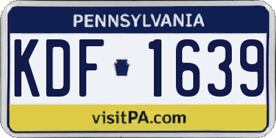 PA license plate KDF1639