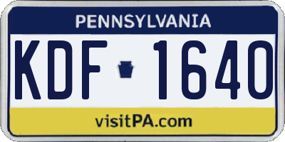 PA license plate KDF1640