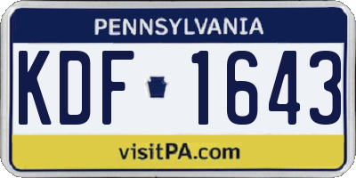 PA license plate KDF1643