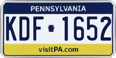 PA license plate KDF1652