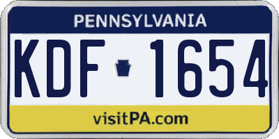 PA license plate KDF1654