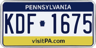 PA license plate KDF1675