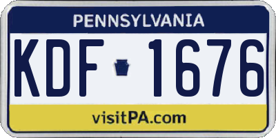 PA license plate KDF1676