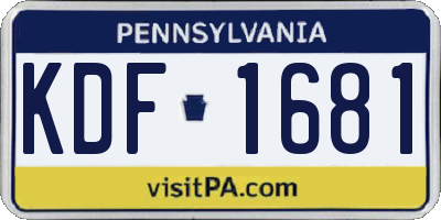 PA license plate KDF1681